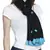 Anekaant Black & Turquoise Solid Viscose Rayon Stole