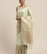 Sea green Jacquard saree