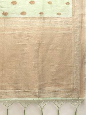Sea green Jacquard saree 5