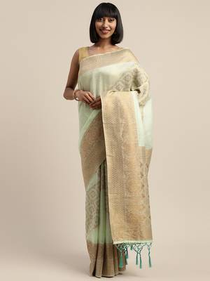 Pista Jacquard Saree 1