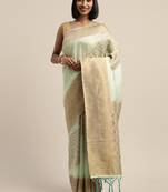 Pista Jacquard Saree