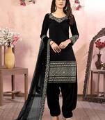 Black embroidered art silk salwar