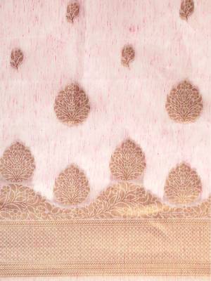 Pink Jacquard Saree 4