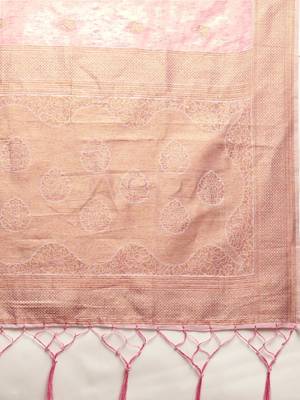 Pink Jacquard Saree 5