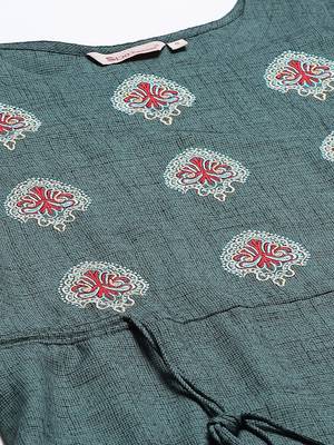 Green plain rayon kurtas-and-kurtis 4