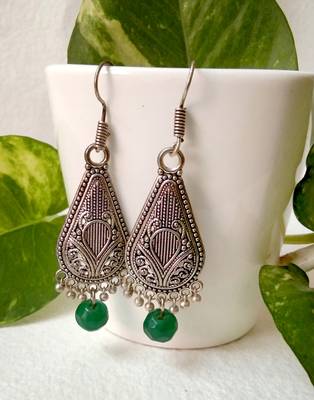 Green agate earrings 1