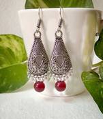 Maroon agate earrings