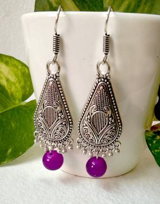 Pink agate earrings 1