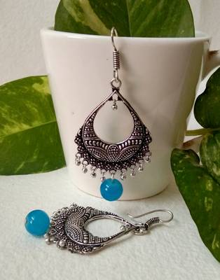 Blue agate earrings 1