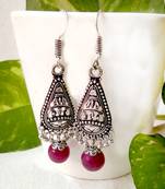 Maroon agate earrings