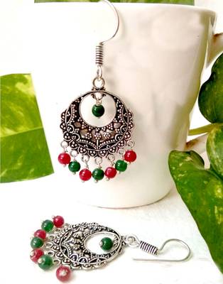 Red agate earrings 1