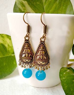 Blue agate earrings 1