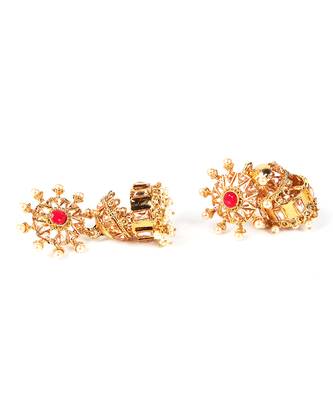 Ruby Stone Gold Plated Jhumkas 4