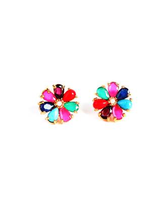 Multicolor american diamonds studs 4