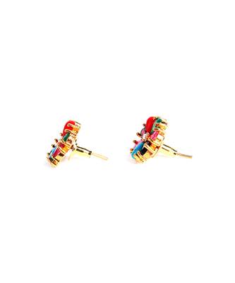 Multicolor american diamonds studs 5