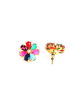 Multicolor american diamonds studs 7