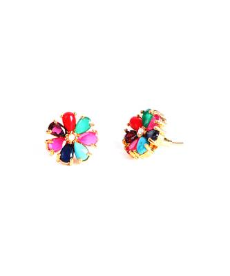 Multicolor american diamonds studs 8