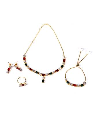 multicolor american diamonds necklace sets 4