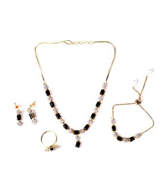Black American  Diamonds Necklace  Sets 4