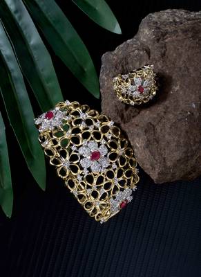 Pink Petal Flower Bracelet and Ring Set 2