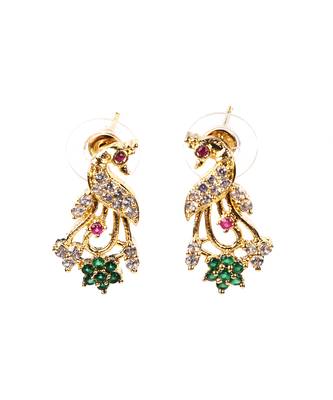 Peacock Shaped Multicolour  Necklace Set with Earrings 6