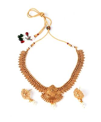Gold Plated Traditional Design Necklace Sets 4