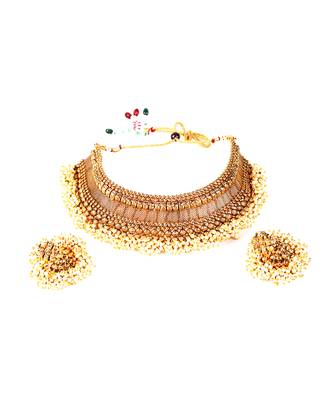 Traditional Gold Polki South Indian Style Necklace Sets 7