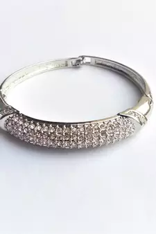 RozMili Long lasting High quality Silver-plated / American Diamond   bracelets
