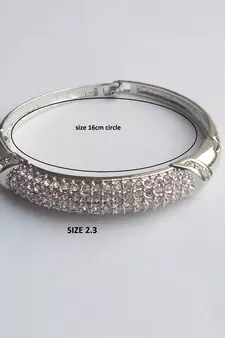 RozMili Long lasting High quality Silver-plated / American Diamond   bracelets