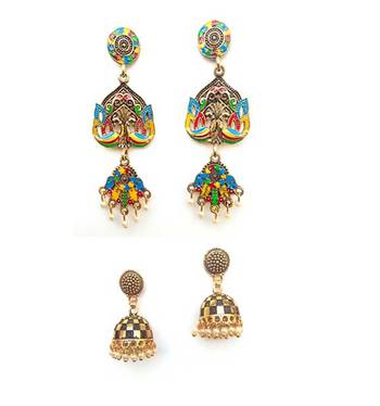 Gold combo-earrings 1