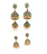 Gold combo-earrings
