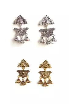 Gold combo-earrings