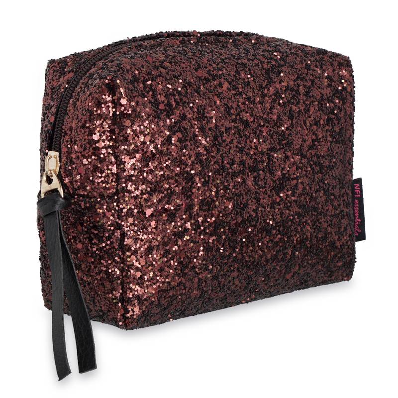 NFI essentials Glittery Makeup Pouch for Women Stylish Pouches Makeup Accessories Storage Cosmetic Pouches (Pack of 2)