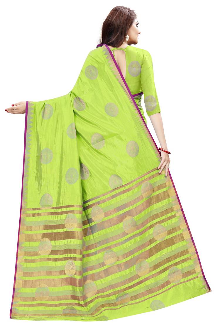 Parrot Tussar Silk Saree