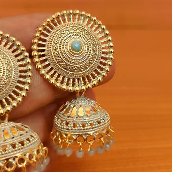 Turquoise jhumkas 2