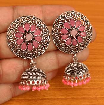 Pink jhumkas 1