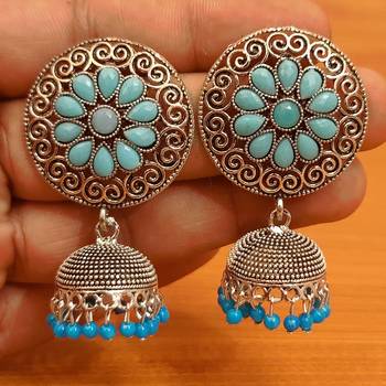 Turquoise jhumkas 1