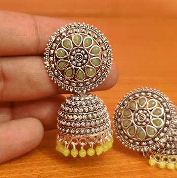Green jhumkas 2