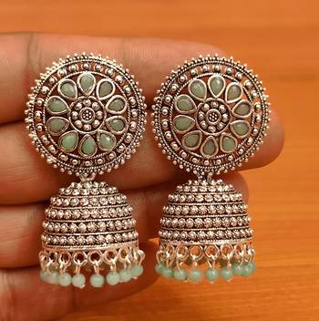 Turquoise jhumkas 1