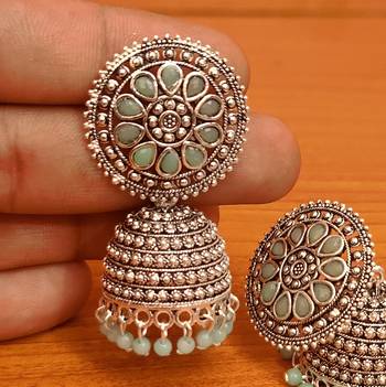 Turquoise jhumkas 2