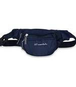 NFI essentials Waist Travel Handy Hiking Zip Camera Pouch Money Phone Belt Sport Bag Bum Multipurpose (Navy Blue)