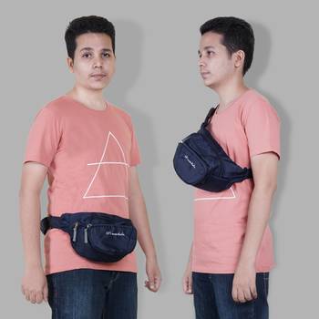 NFI essentials Waist Travel Handy Hiking Zip Camera Pouch Money Phone Belt Sport Bag Bum Multipurpose (Navy Blue) 2