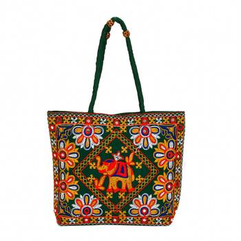 GREEN Rajasthani Handbags for Women 1