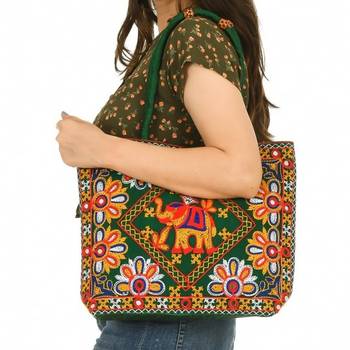 GREEN Rajasthani Handbags for Women 4
