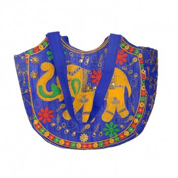 BLUE Rajasthani Handbags for Women 4