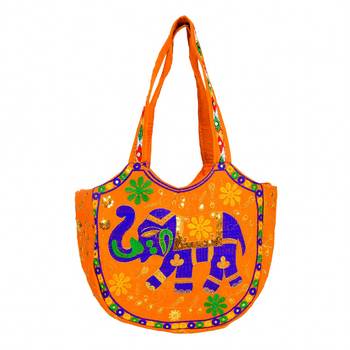ORANGE Rajasthani Handbags for Women 1