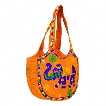 ORANGE Rajasthani Handbags for Women 2