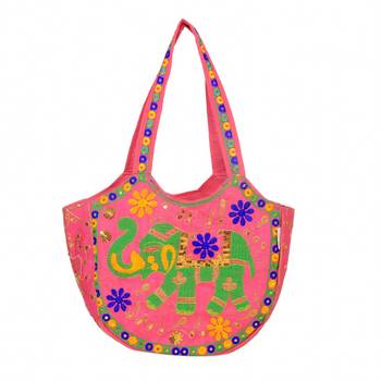 PINK Rajasthani Handbags for Women 1