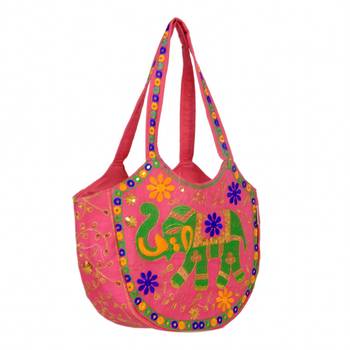 PINK Rajasthani Handbags for Women 2