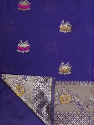 Purple Woven Art Silk Saree With Blouse 5